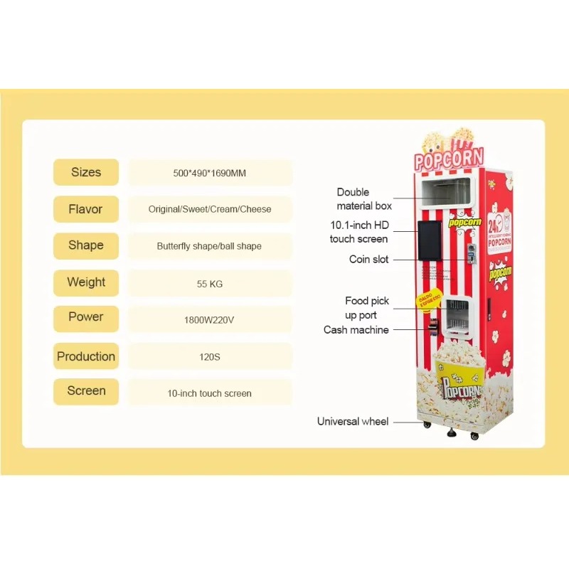 Maßgefertigter Neuer Automatis – Popcorn Vending Machine Bewertung und Preis